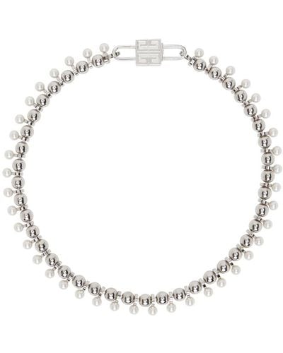 Givenchy Silver 4g Pearl Necklace - Multicolour