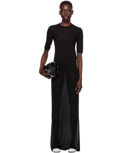 Ami Paris Slit Maxi Dress - Black