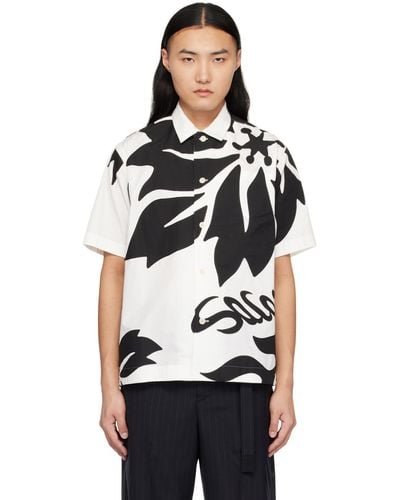 Sacai White & Black Floral Shirt