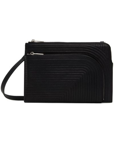 Rick Owens Pochette club noire en cuir de veau