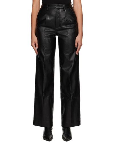 Anine Bing Carmen Faux-leather Trousers - Black