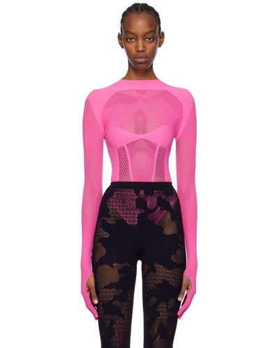 Gcds Pink Seamless Bodysuit