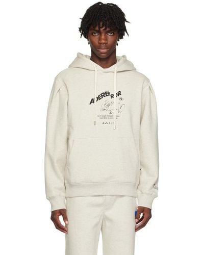 Adererror Grey Embroidered Hoodie - Multicolour