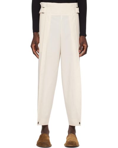 132 5. Issey Miyake Off- Two-pocket Trousers - White