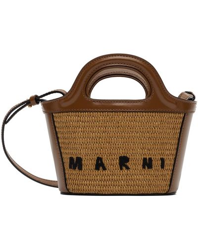 Marni ブラウン マイクロ Tropicalia トートバッグ - ブラック