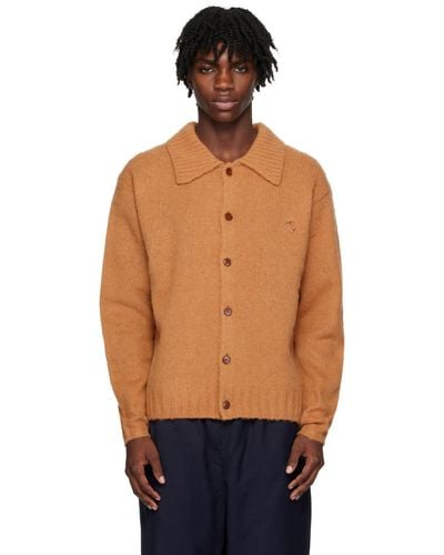 Acne Studios Brown Embroidered Cardigan - Blue