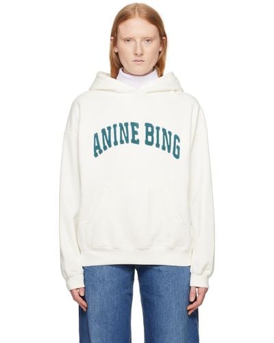 Anine Bing Pull à capuche harvey blanc