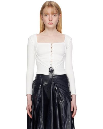 TALIA BYRE Chemisier de style corset blanc - Noir