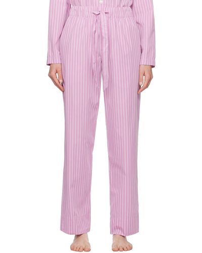 Tekla Pantalon de pyjama mauve à cordon coulissant - Rose