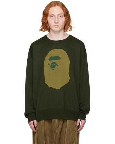 A Bathing Ape Ape Head Sweater - Green