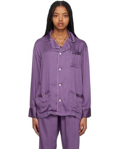Bode Amethyst Pajama Shirt - Purple