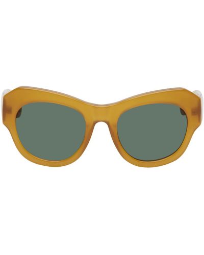 Dries Van Noten Brown Linda Farrow Edition 99 C15 Sunglasses - Green