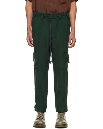 Song For The Mute Tabbed Cargo Trousers - Green