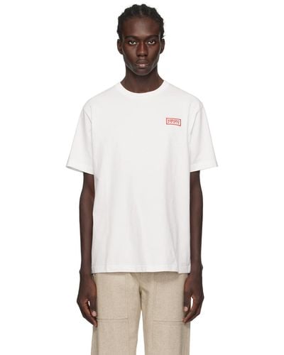 KENZO T-shirt blanc cassé à logos - Noir