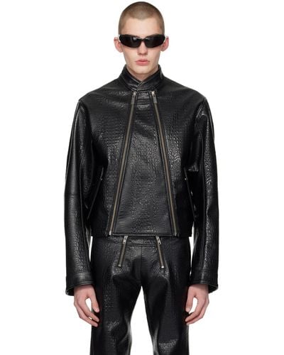 GmbH Ravn Faux-leather Biker Jacket - Black