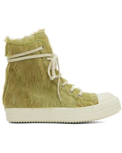 Rick Owens Green Leather Trainers