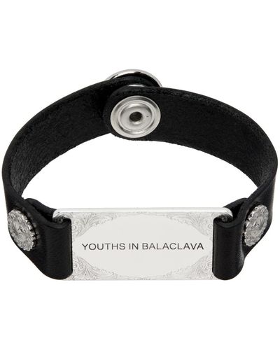 Youths in Balaclava Festival Leather Bracelet - Black