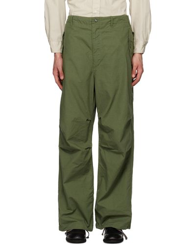 Engineered Garments Enginee garments pantalon vert à plis