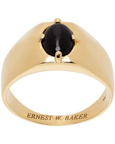 Ernest W. Baker ゴールド オニキストーン シグネットリング - メタリック