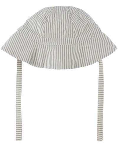 Petit Bateau Baby & Striped Bucket Hat - White