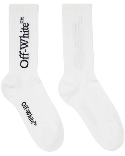 Off-White c/o Virgil Abloh Off- chaussettes hauteur mi-mollet blanches à logos