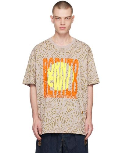 Vivienne Westwood T-shirt taupe à texte imprimé - Multicolore