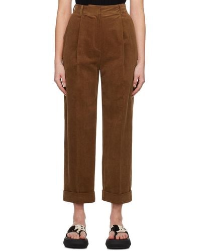 DRAE One Tuck Trousers - Brown