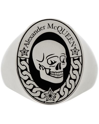 Alexander McQueen シルバー Skull シグネット リング - メタリック