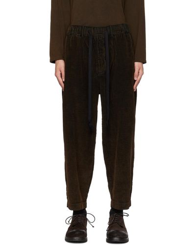 Uma Wang Pantalon pigiama brun - Noir