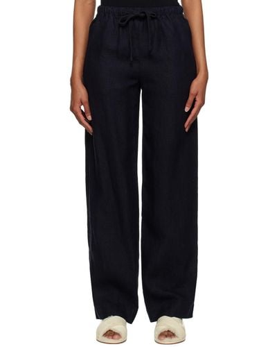 Vince Navy Tie-front Pull-on Pants - Black