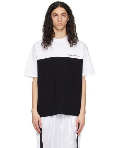 VTMNTS &ホワイト カラーブロック Tシャツ - ブラック