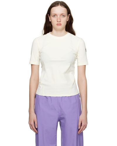 3 MONCLER GRENOBLE T-shirt blanc cassé à col ras du cou - Violet