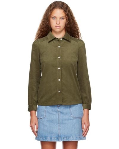 A.P.C. . Khaki Margot Shirt - Green