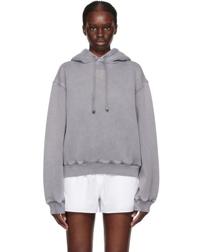 T By Alexander Wang Grey Faded Hoodie - Multicolour