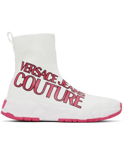 Versace Jeans Couture Baskets atom blanches - Rouge