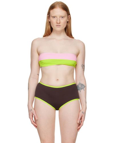 GIMAGUAS Haut de bikini lanai rose et vert - Multicolore