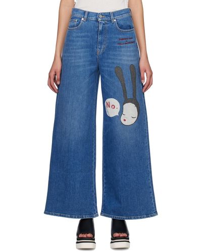 Stella McCartney Blue Little Black Bunny Jeans