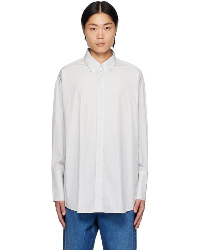 Ami Paris White & Blue Button Down Shirt - Pink