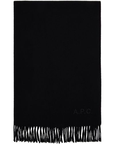 A.P.C. Écharpe alix noire à logo brodé