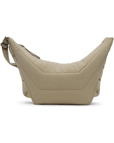 Lemaire Taupe Large Soft Game Bag - White