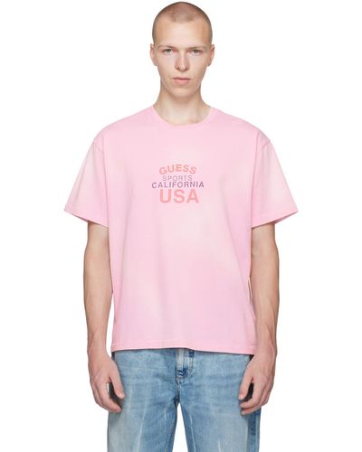 Guess USA T-shirt rose à effet délavé