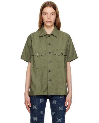 Needles Khaki Fatigue Shirt - Green