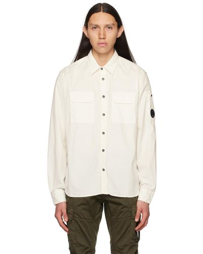 C.P. Company C.p. Company White Flap Pocket Shirt - Natural
