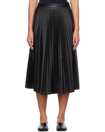 Proenza Schouler Black White Label Faux-leather Midi Skirt