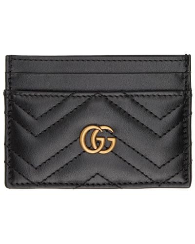 Gucci 〔GGマーモント〕カードケース, ブラック, Leather