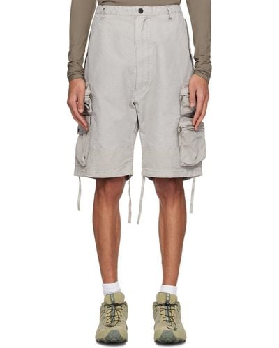 NEMEN Multipocket Parachute Shorts - Natural