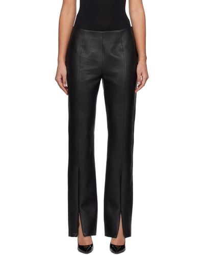 Stand Studio Black Nicolette Faux-leather Trousers