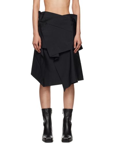 132 5. Issey Miyake Asymmetrical Midi Skirt - Black