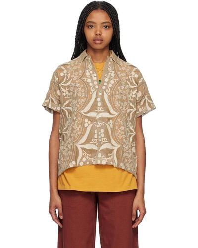 Bode Brown Filigree Shirt - Multicolor