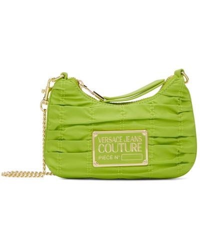 Versace Green Nylon Crunchy Plaque Bag